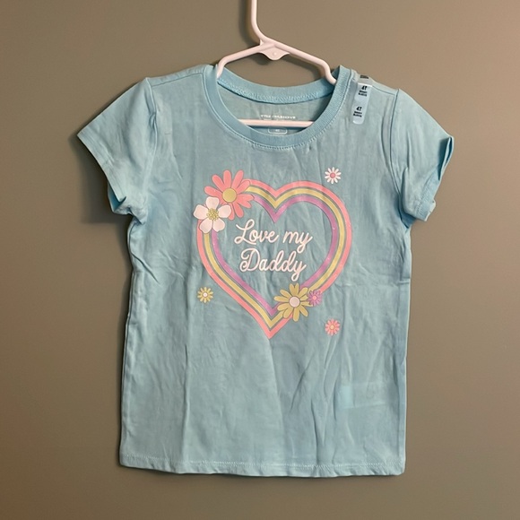 The Children Place graphic tee, blue splash , size 4T. Heart with LOVE MY DADDY - Picture 13 of 17